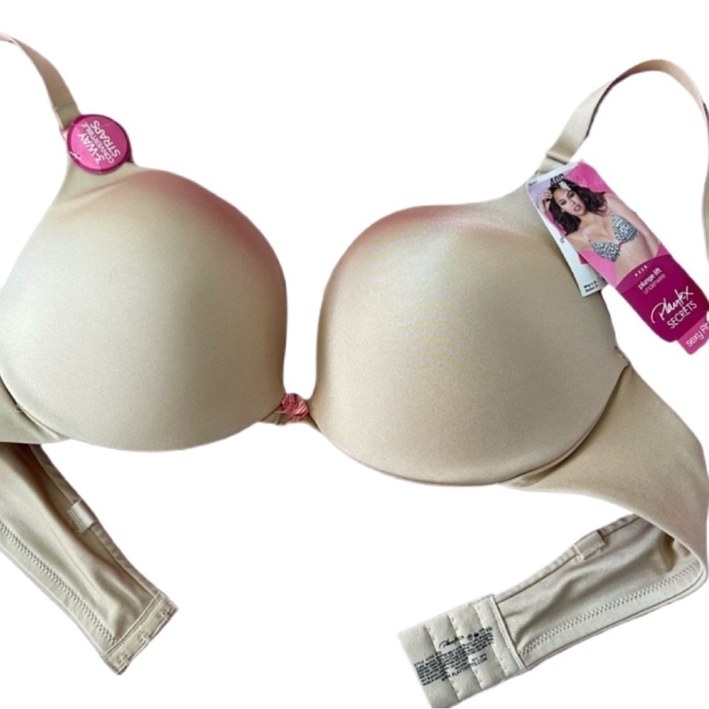 PLAYTEX Secrets 4339 Perfect Plunge Lift Underwire Bra Size 40D Nude 3-Way NWT